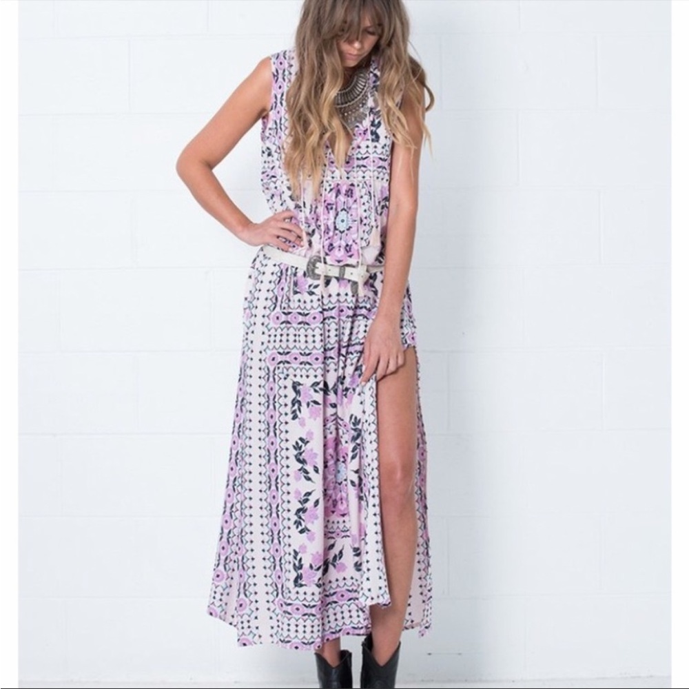 SPELL & THE GYPSY COLLECTIVE Pandora Split Dress Boho Maxi Primrose Print - Picture 4 of 16